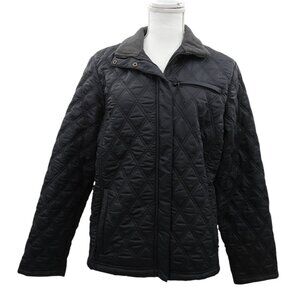 Eddie Bauer Black Quilted Jacket Women’s  Size M Minimalist Preppy Casual Core